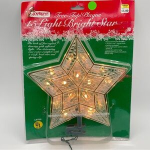 NOS Joybright Tree-Topper 15 light bright frosted glass style vintage star